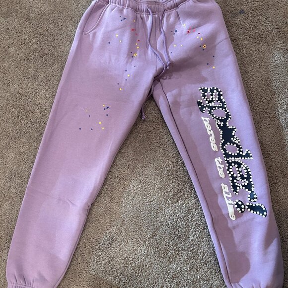 Sp5der Young Thug Star Sweatpants Purple (Large) - Picture 1 of 3
